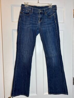 Lucky Brand Petunia Sweet Low Rise Women's 28”Dark Blue Wide Leg Jeans